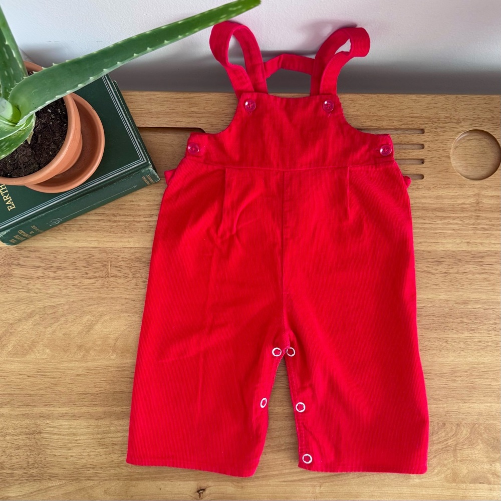Vintage Red Corduroy Baby Overalls Beri Belle 12M | Retro Overalls